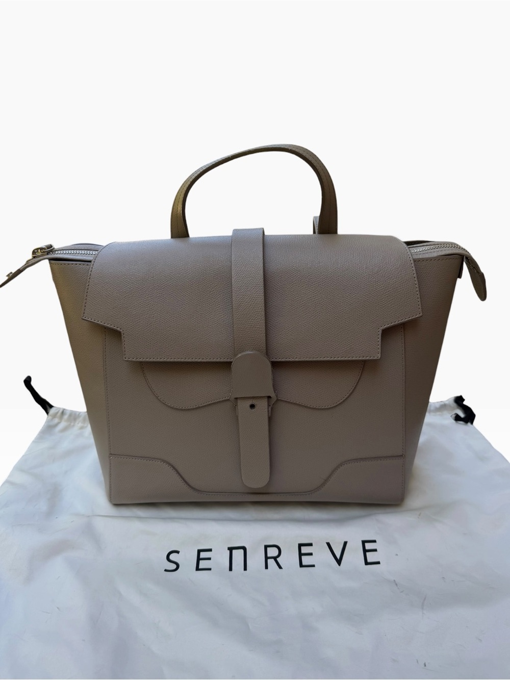 Senreve Maestra Crossbody/Backpack/Hand Bag in Pebbled Sand.